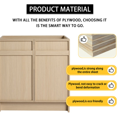 30-Inch Modern Freestanding Bathroom Vanity with Soft-Close Doors and Integrated Resin Sink