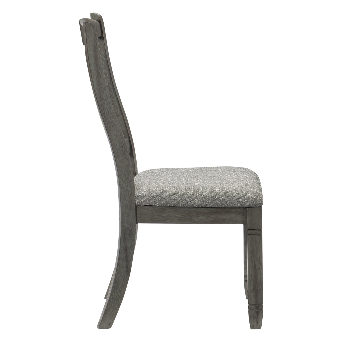 Dining Height Side Chairs Set of 2, Wood Frame, Textured Upholstery, 40in H Antique Gray