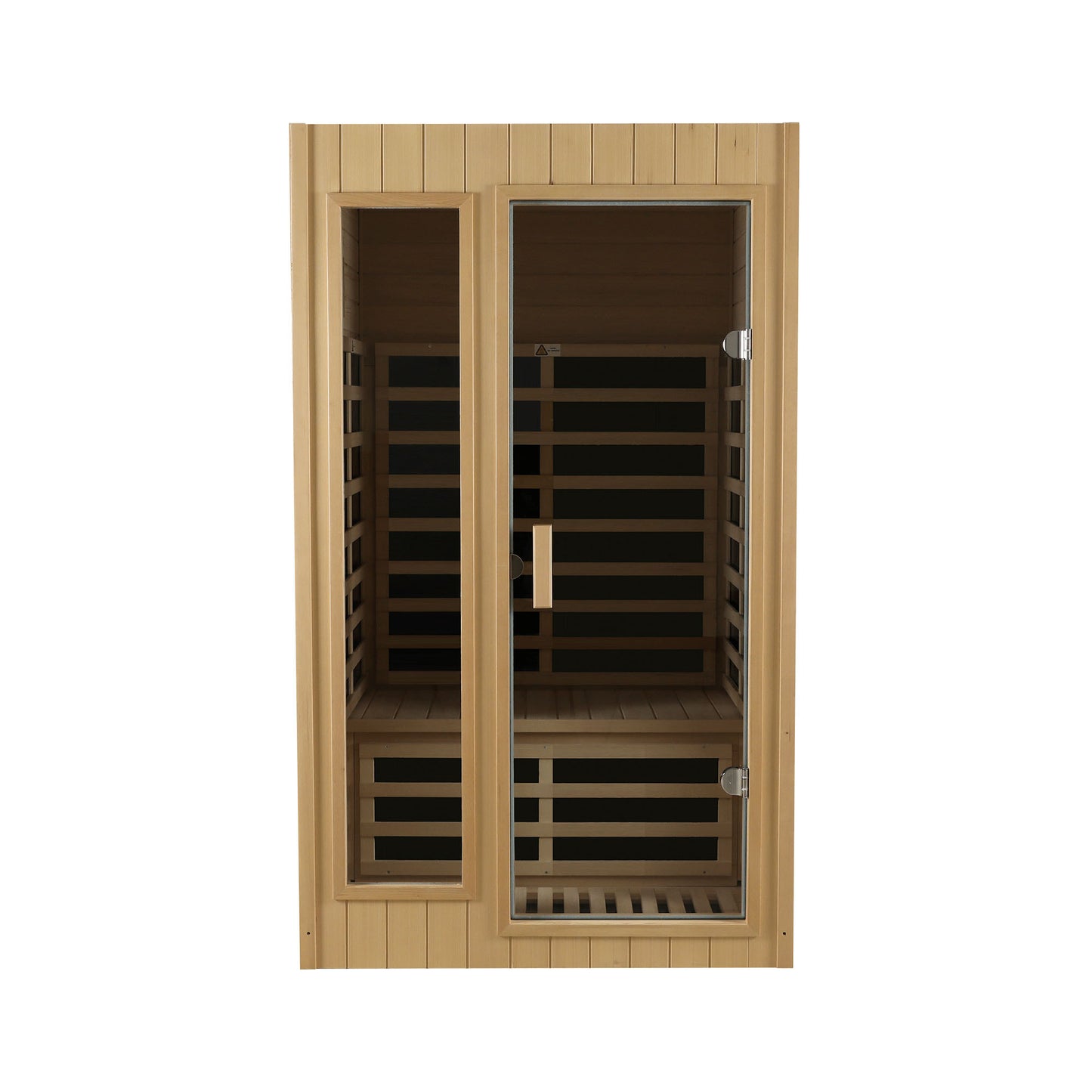 Two-Person Far Infrared Indoor Sauna Room with 1500W, 5 Heating Panels, LCD, Bluetooth Natural Wood