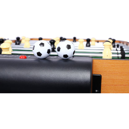 5-in-1 Game Table: Billiards, Ping Pong, Foosball, Basketball, Push Hockey; 43x24x32 in MDF+Steel Brown/Red