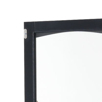 63" Tall Bathroom Storage Cabinet with Glass Doors, Free-Standing, Two Drawers, and Adjustable Shelves, MDF Board, Painted Black - Perfect for Displaying Your Favorite Items