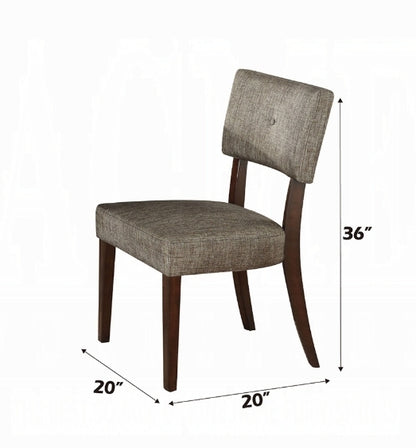 Set of 2 Armless Dining Side Chairs with Padded Seat and Back, Minimalist, Button-Back, Espresso finish