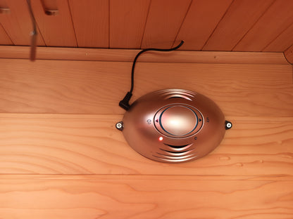 1-2 Person Far Infrared Home Sauna with Low EMF, LED Control Panel, Tempered Glass Door Natural Wood