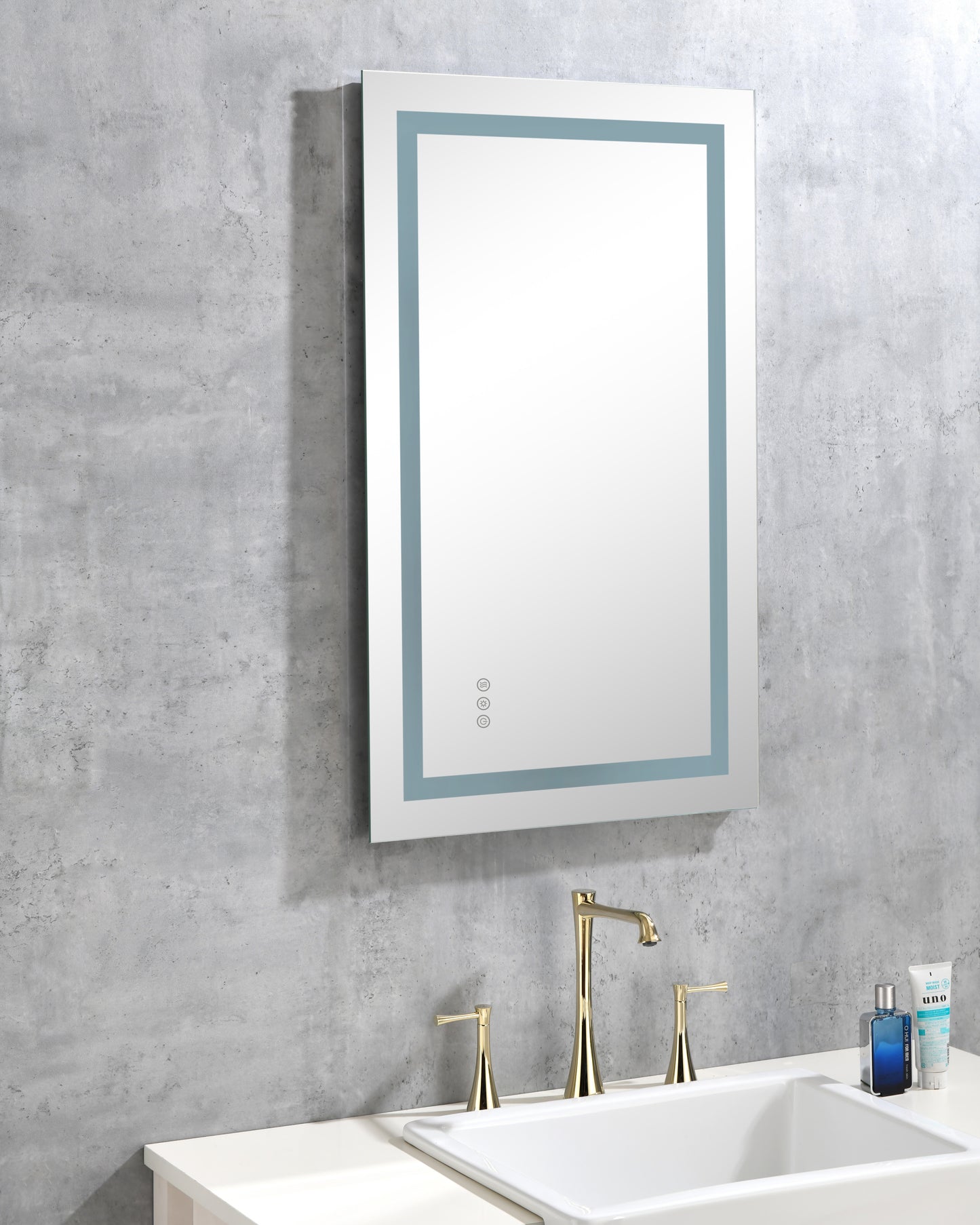 Dimmable 36" x 24" LED Vanity Mirror with Anti-Fog, Smart Touch Controls, and Adjustable Color Temperature