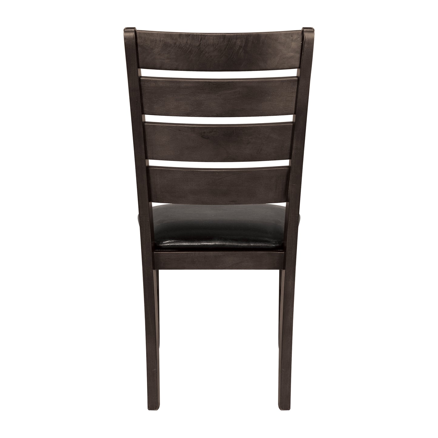 2pc Upholstered Wooden Dining Chairs, Contemporary Style, Faux Leather Seats, Assembly, Dark Oak Finish