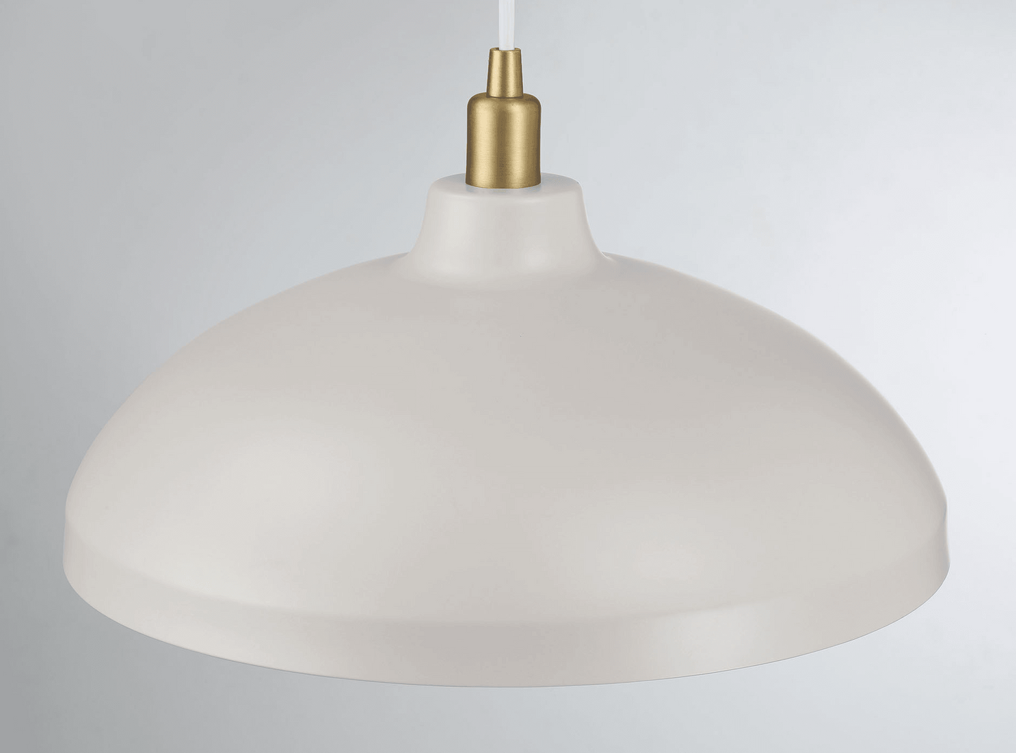Pendant Light, 14-Inch Diameter x 8-Inch Height, White, Brass Body, Kitchen Island, Gold Finish