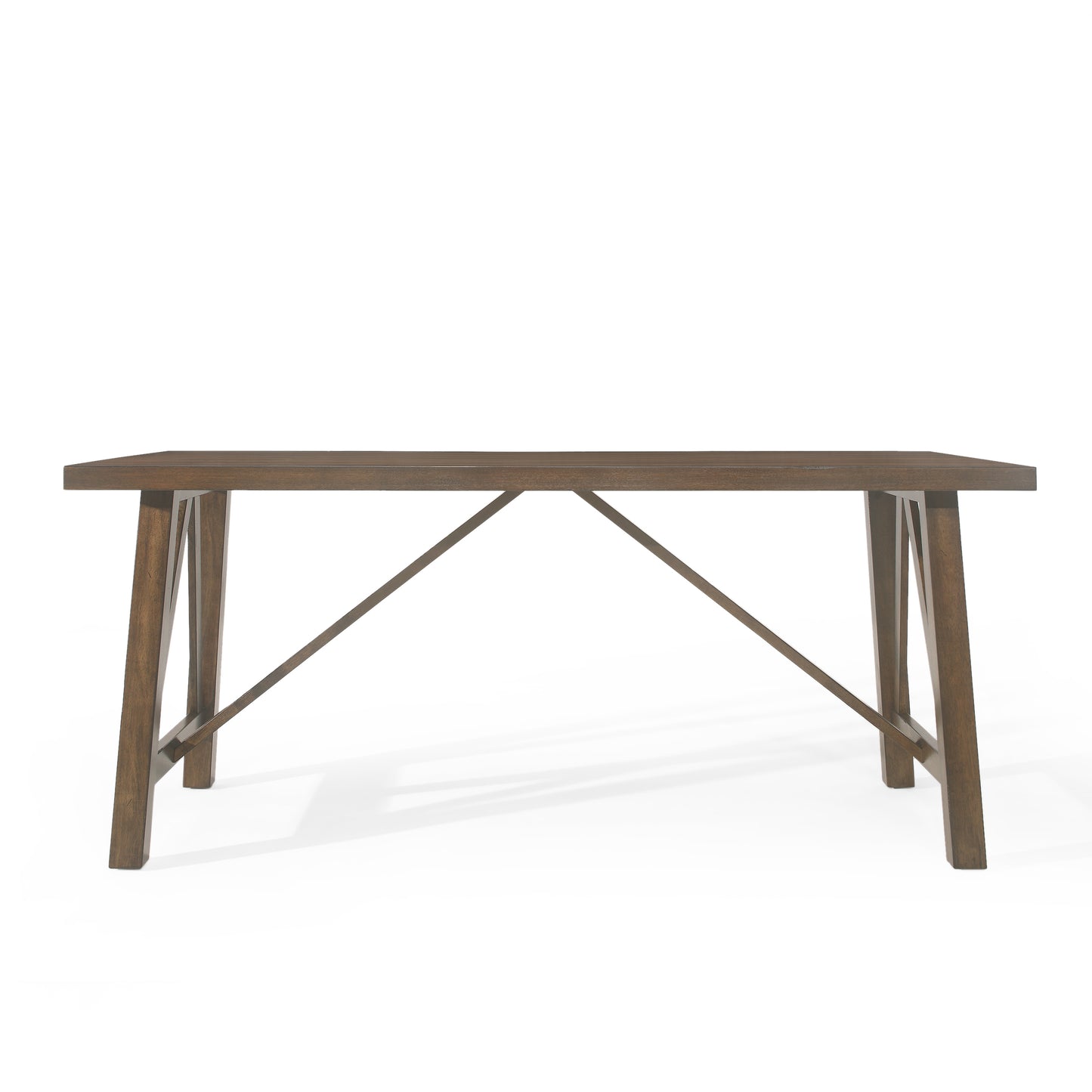 Rustic Farmhouse Dining Table Solid Wood MDF Antique Brown