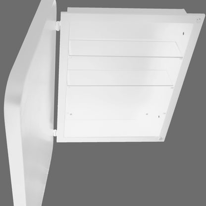 16x24 Inch Recessed White Metal Framed Medicine Cabinet with Mirror and Adjustable Shelves Black Wall Mirror with Storage for Bathroom