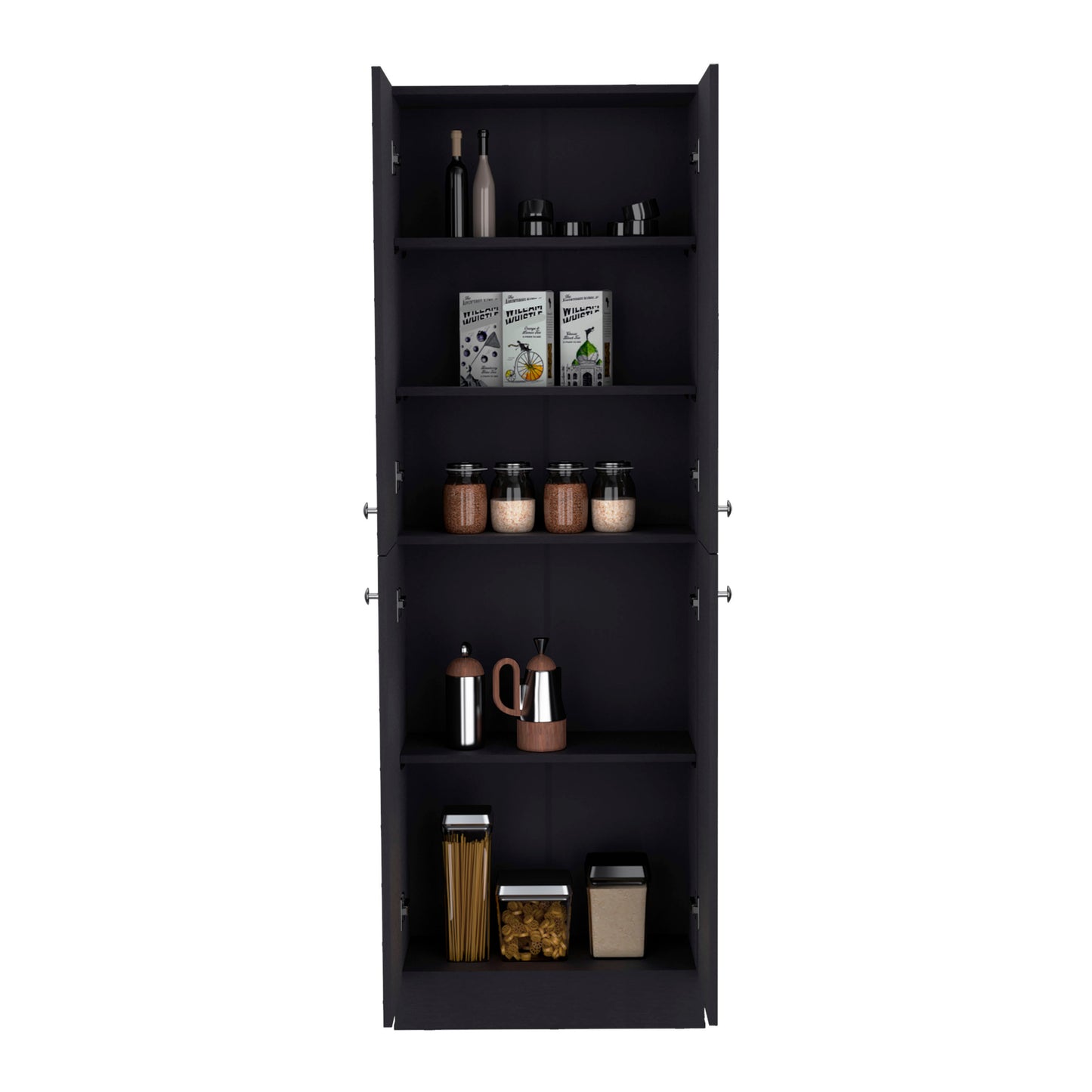 Modern 71" Freestanding Kitchen Pantry Cabinet with Adjustable Shelves and Double Doors for Versatile Storage