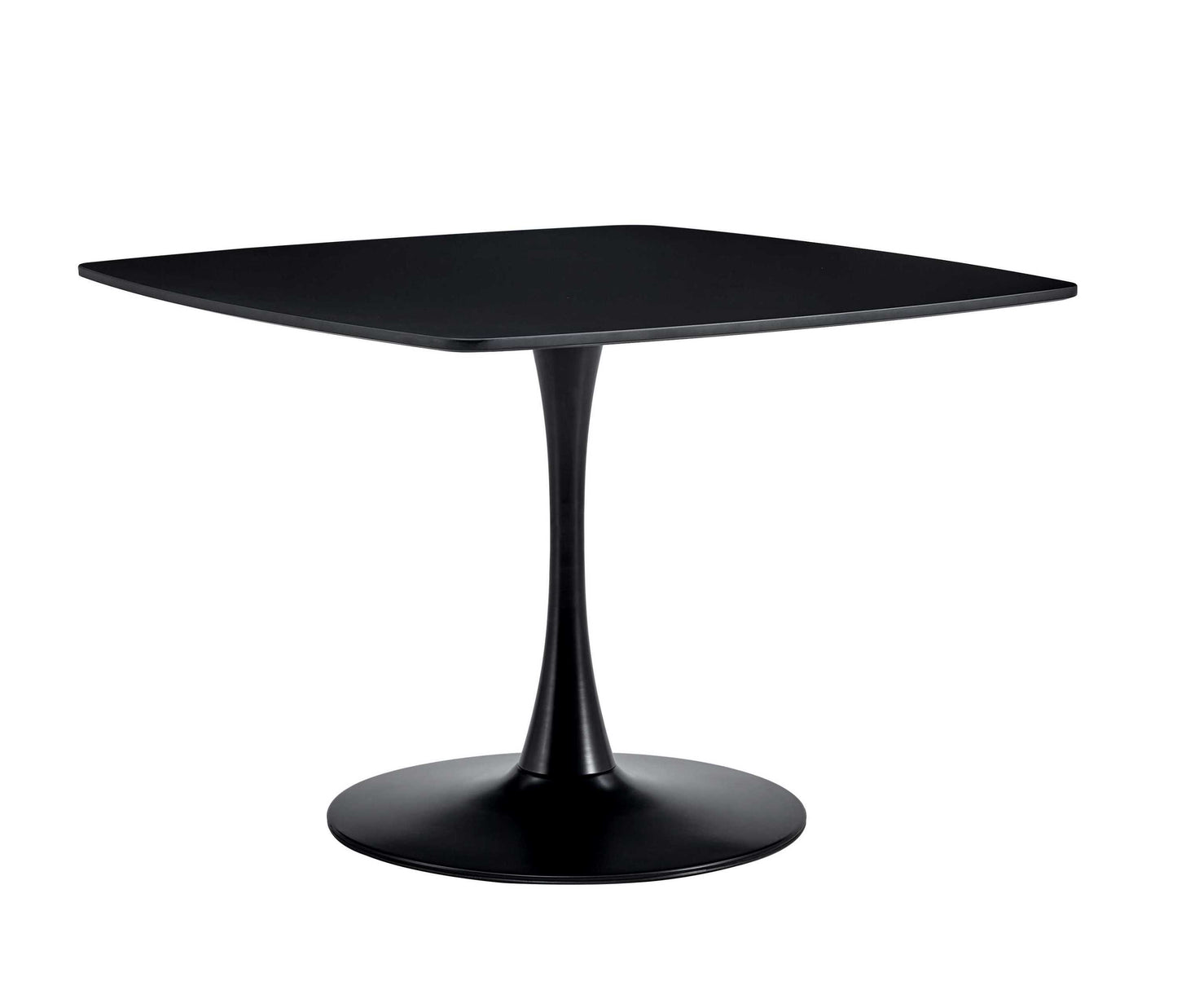 Round Dining Table 42in Pedestal MDF Seats 4 6 Matte Black