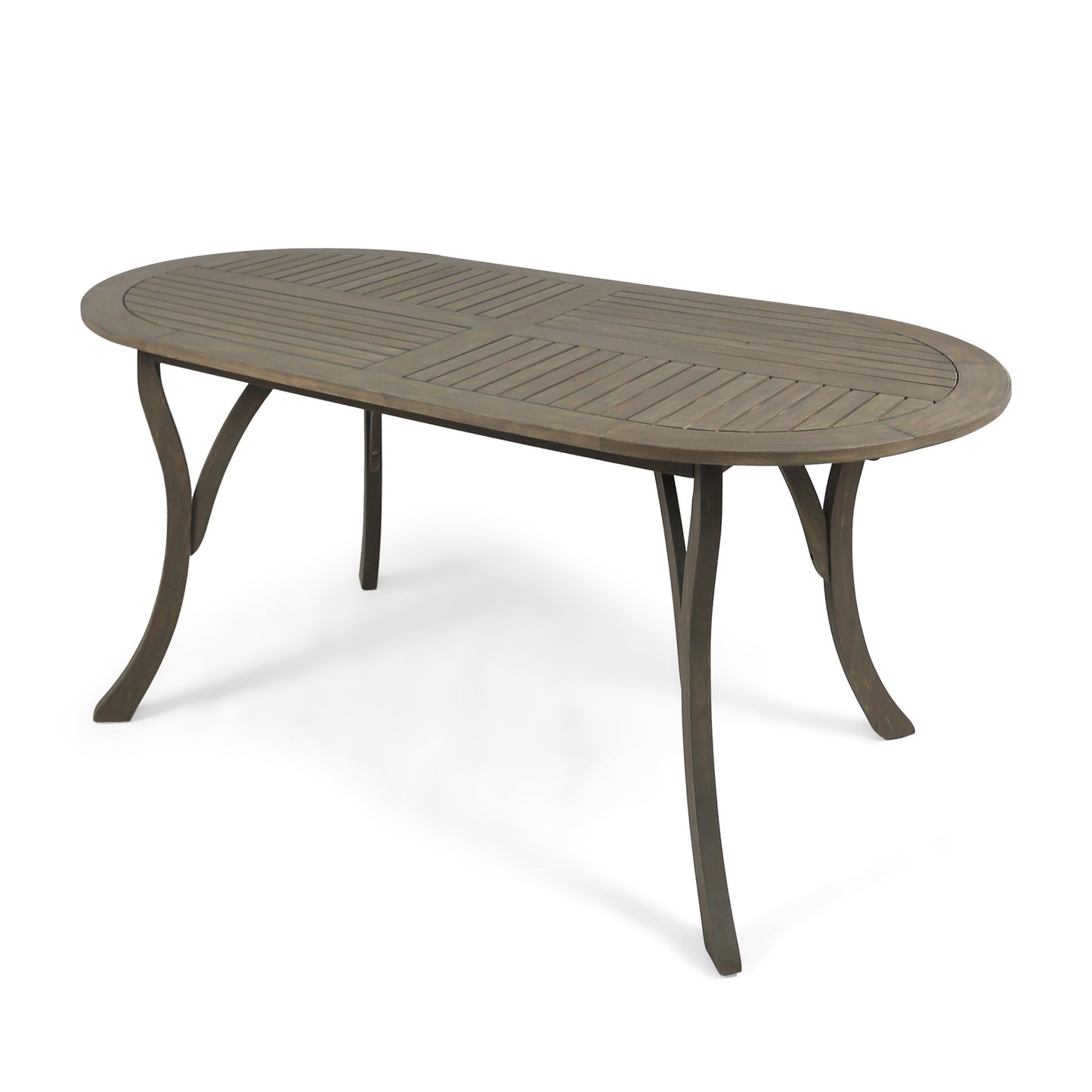 Acacia Wood Outdoor Dining Table 70 Inch Grey Finish