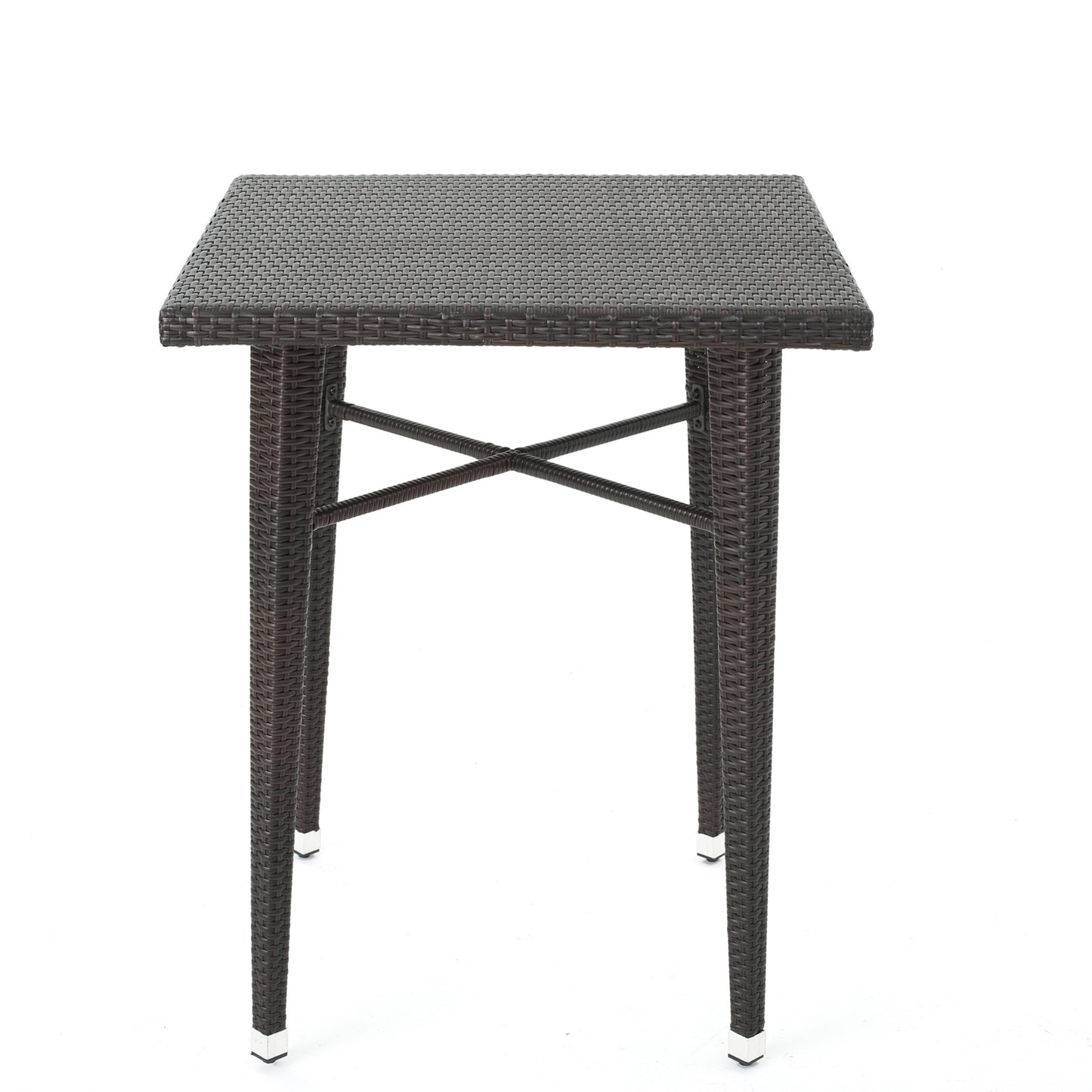 32-Inch Square Wicker Bar Table, Rattan Outdoor Patio Counter Height Table, 41-Inch Tall, 34.9 Lbs Brown