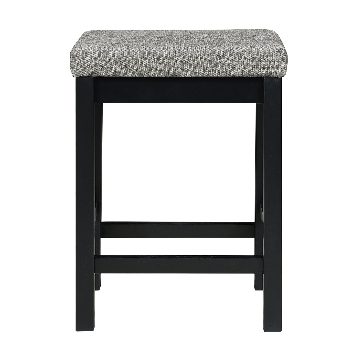 4-Piece Counter Height Dining Set with USB Ports, Drawer, Rect Table & 3 Stools, Durable Wood Black