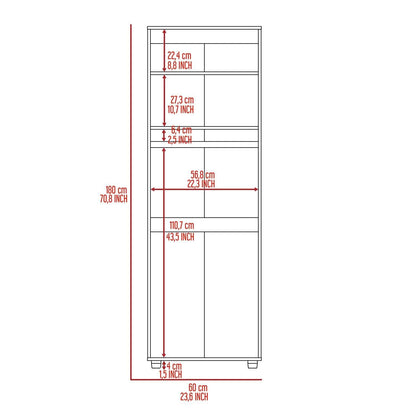 Armoire-organiser 70.8"H, Two Shelves, Rod, Double Door Cabinet Armoire, Black