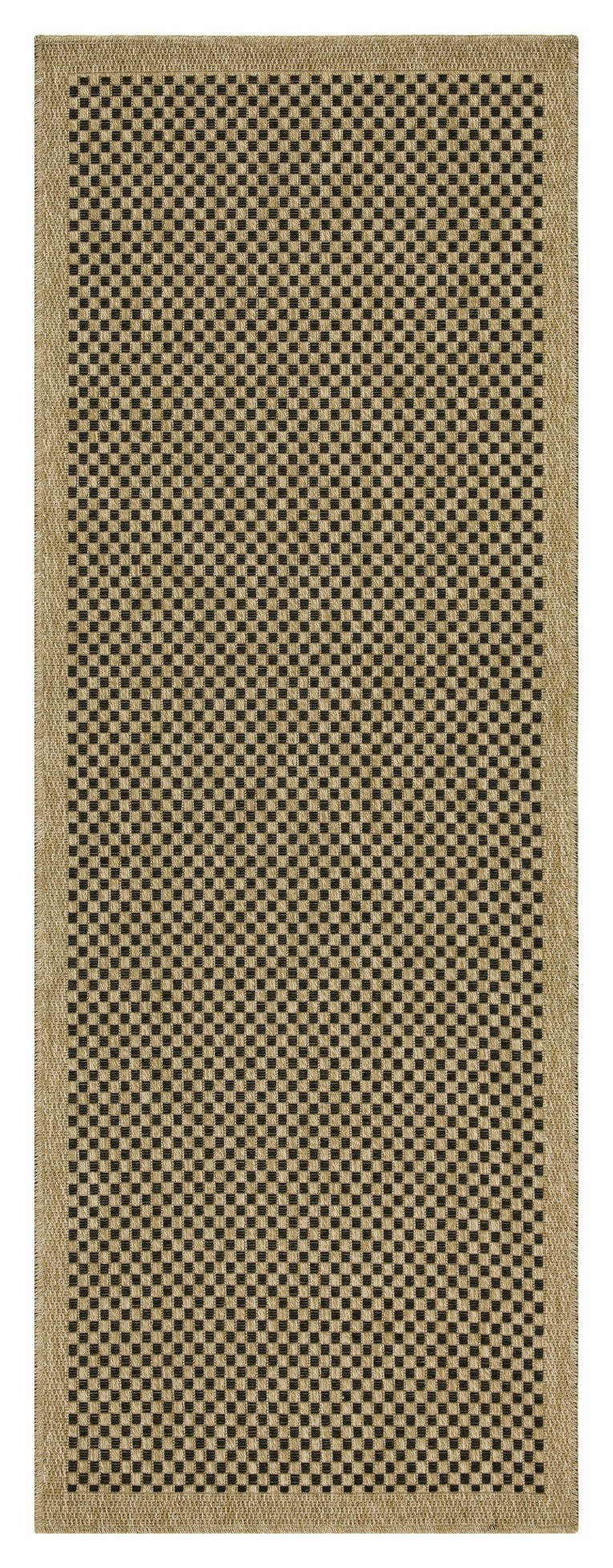 5 ft 3 in x 7 ft 3 in Indoor/Outdoor Area Rug - Durable Polypropylene, Easy-Clean, Natural Black