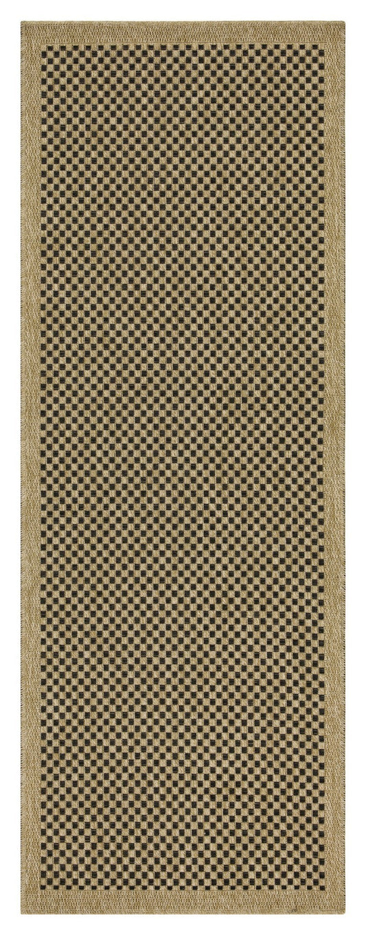 5 ft 3 in x 7 ft 3 in Indoor/Outdoor Area Rug - Durable Polypropylene, Easy-Clean, Natural Black