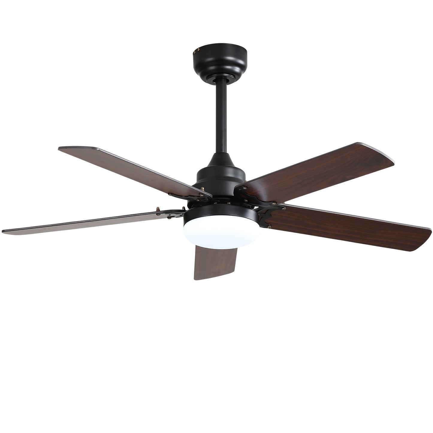 42-Inch Ceiling Fan with LED Light, Remote, DC Motor, Reversible, 3-Color Temp, Multi-Mount, Bedroom Black