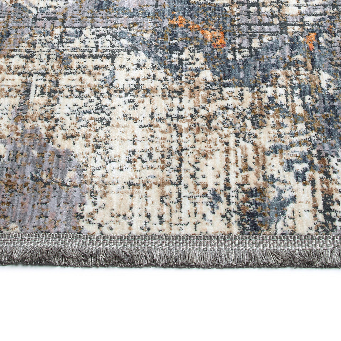 Modern Abstract Throw Rug, 1'10" x 2'6", Polyester, Stain-Resistant, Flat-Weave, Living Room Grey Multi