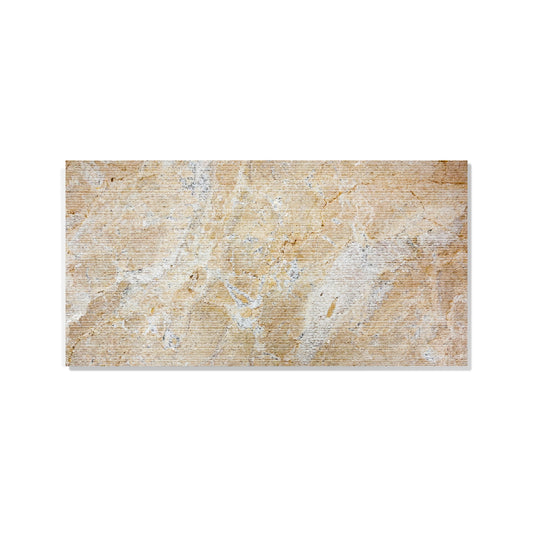 12*24 Gold Yellow Beige Natural Marble, For Wall, FS Textured Finished, 3D Fluted Marble, Natural Stone, 1 Box 4 pcs