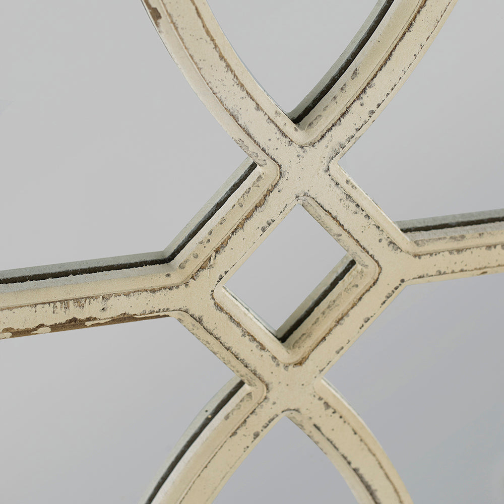 Set of 2 Distressed White Wooden Wall Mirrors, 16" x 23", Versatile Home Decor for Living Room, Vertical or Horizontal Display