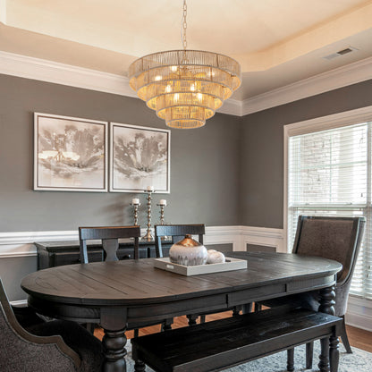 Bohemian Woven Pendant Light, 23.6-Inch, 8-Bulb E12 Dimmable Rattan Chandelier, Adjustable, Wood