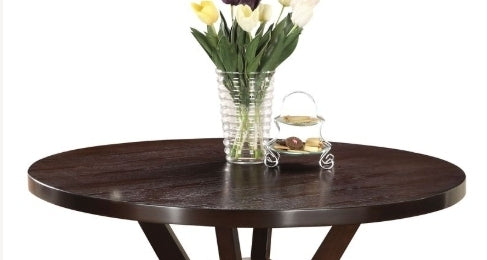 Dining Table With Faux Wood Top Style Espresso Finish