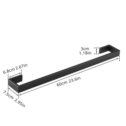 Bathroom Towel Bar, 24 Inch Towel Racks for Bathroom Wall Mounted, Heavy Duty Hand Towel Holder Organizer, Modern Home Towel Rod, Matte Black Single Bar