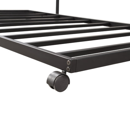 Versatile Twin Daybed with Pull-Out Trundle - Metal Frame for Stylish Living and Guest Rooms
