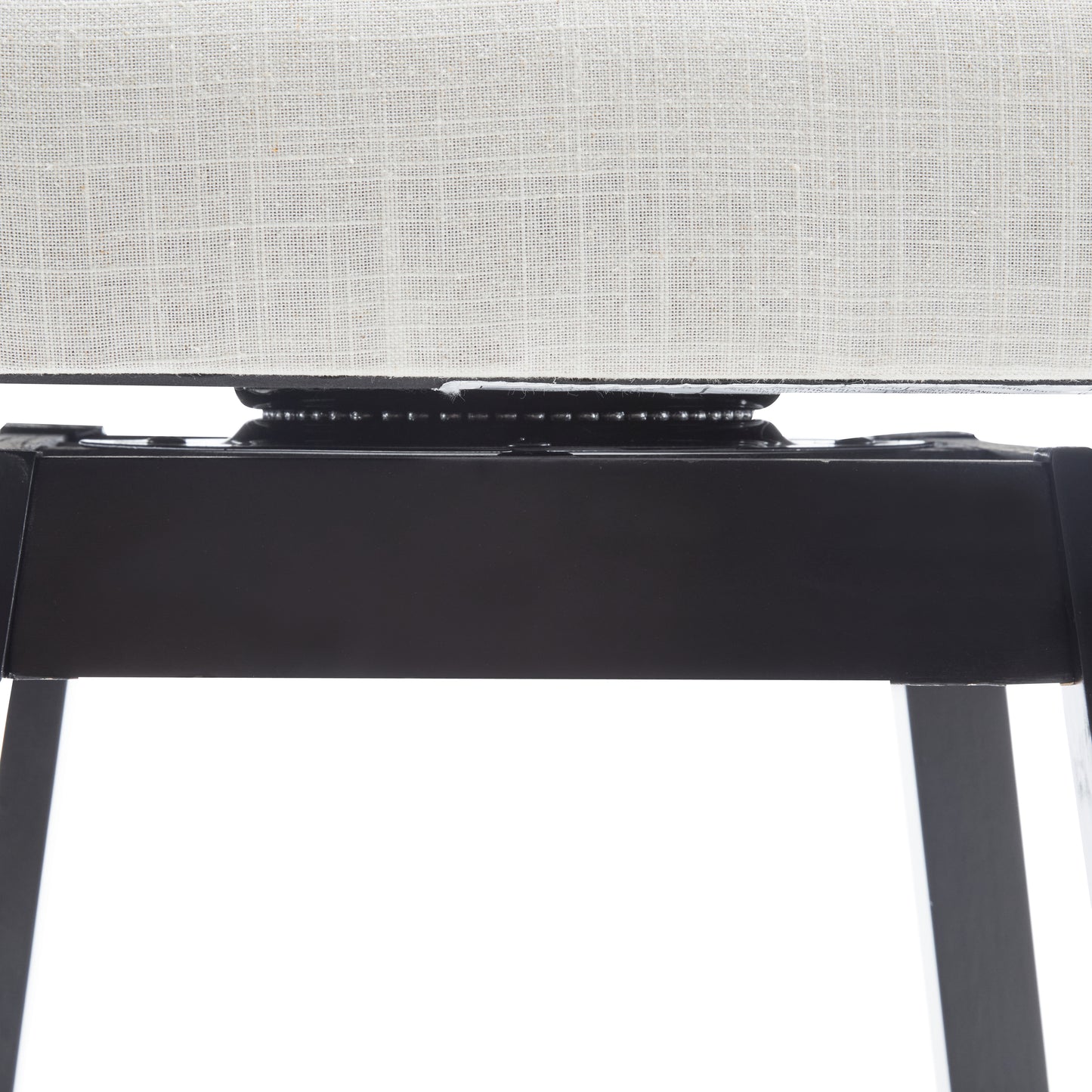 33.25 Inch Swivel Counter Stools Set Black Beige Rubberwood