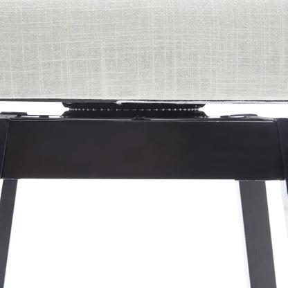 33.25 Inch Swivel Counter Stools Set Black Beige Rubberwood