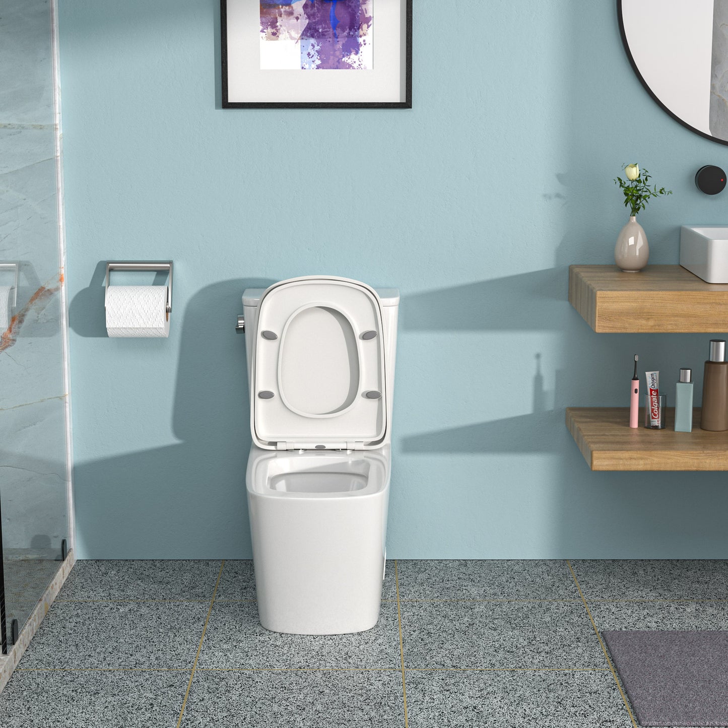 Modern Ceramic One-Piece Toilet with Soft-Close Seat and Efficient Flush System