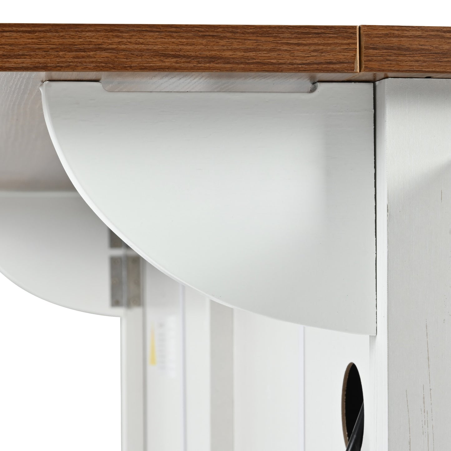 Farmhouse Rolling Kitchen Island with Power Outlet, Drop Leaf, Spice Rack, and Storage Drawers - 53.5'' White Cart for Kitchen and Dining Room