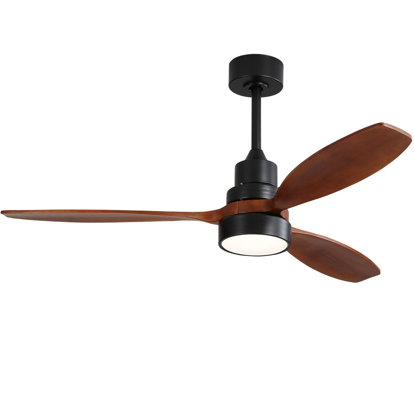 52-Inch Ceiling Fan with LED Light, Remote, Reversible DC Motor, For Living Room and Patio, Matte Black