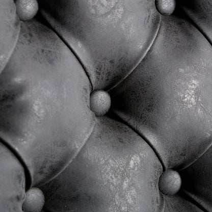 Tufted Back Swivel Bar Stools, PU Upholstery, Set of 2, Counter Height, for Home Bar, Aged Finish