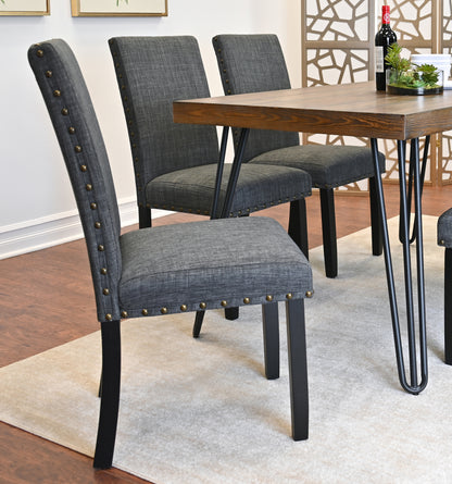 Hairpin Dining Table Set With 4 Chairs And Wood Bench Color