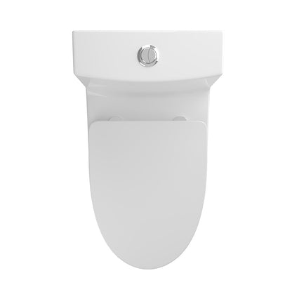 Comfort Height Elongated One-Piece Toilet with Dual-Flush System, CUPC & WaterSense Certified, White Ceramic, Soft Close Seat T039WT