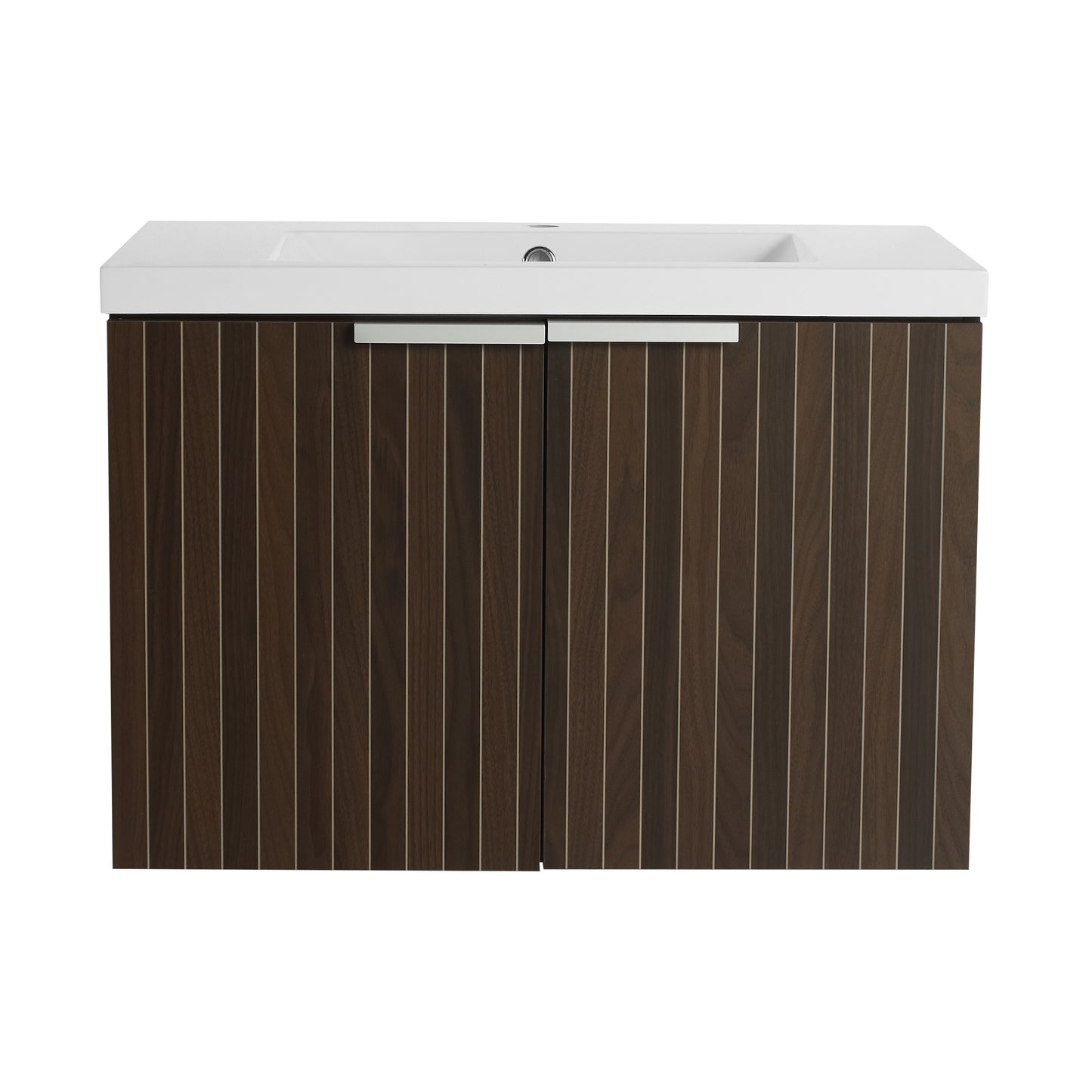 30-Inch Wall-Mounted Modern Bathroom Vanity with Eco-Friendly Resin Sink and Soft-Close Doors