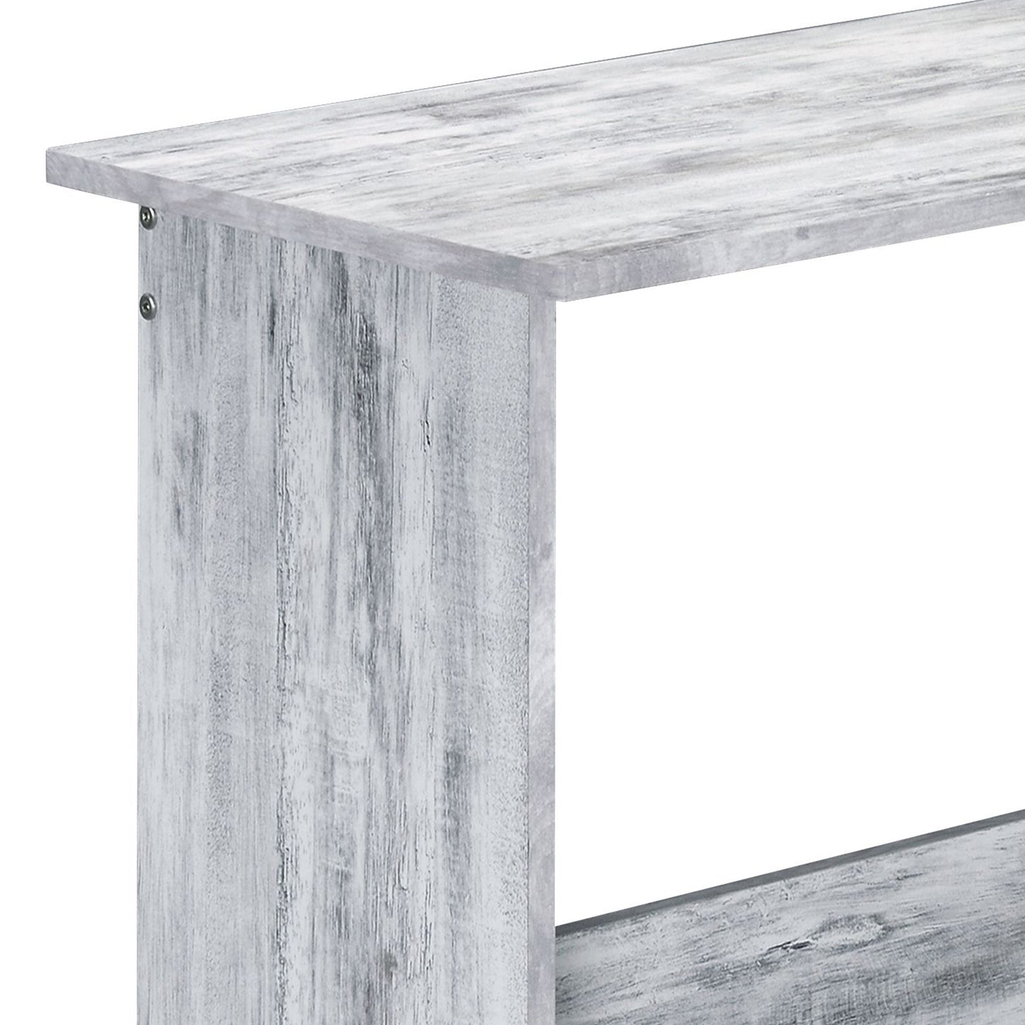 Antique Black and Grey Writing Desk with Integrated Bookshelf