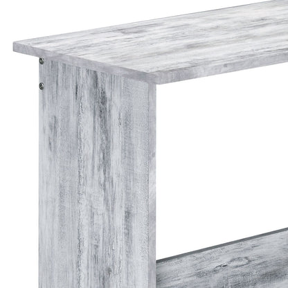 Antique Black and Grey Writing Desk with Integrated Bookshelf