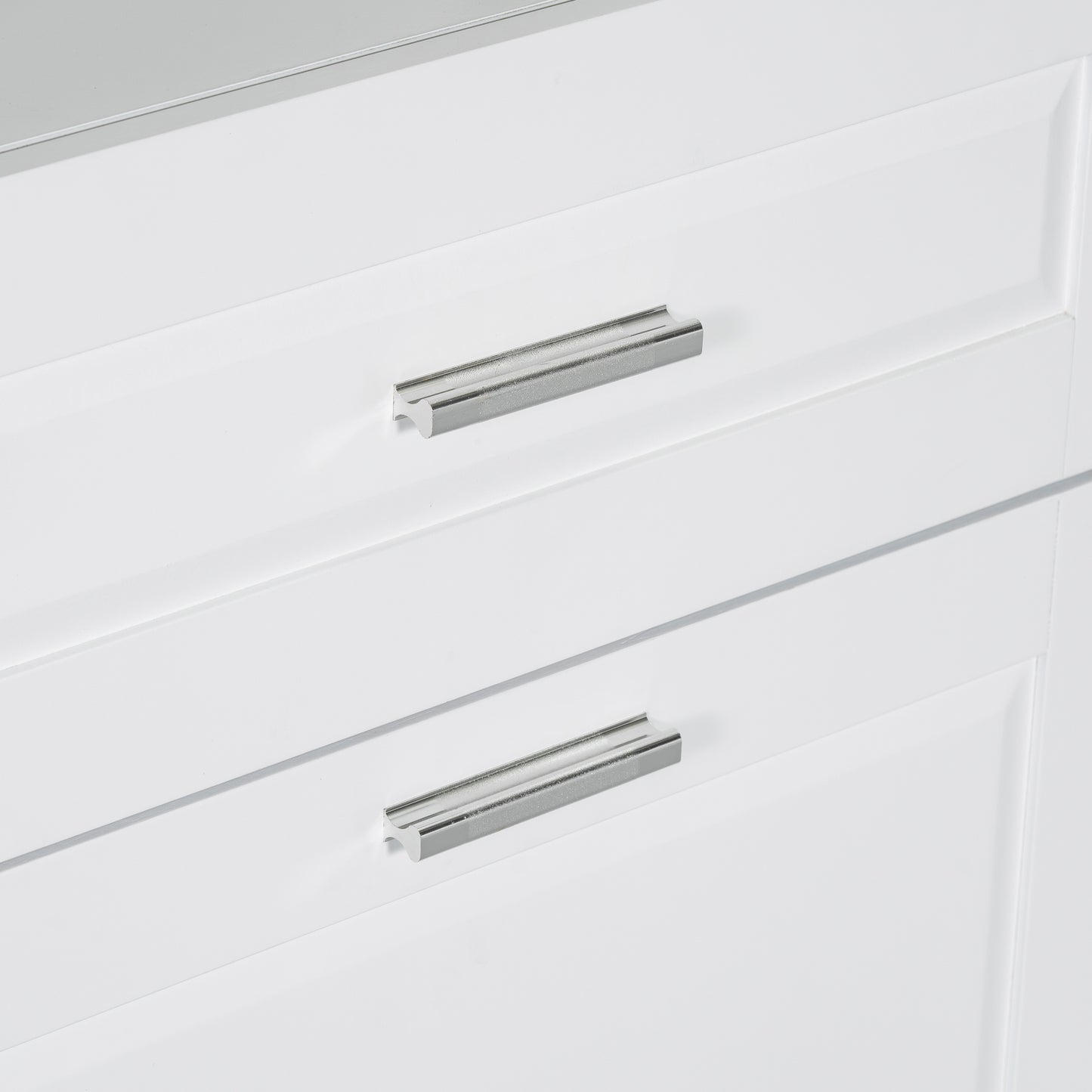 White Tall Storage Cabinet with Tilt-Out Laundry Hamper and Upper Shelves