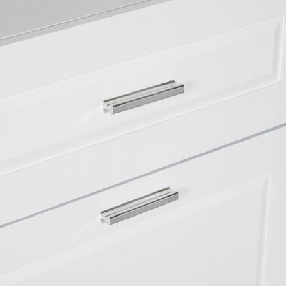 White Tall Storage Cabinet with Tilt-Out Laundry Hamper and Upper Shelves