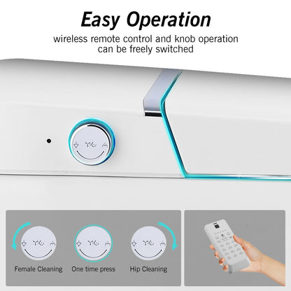 Advanced Smart Toilet Bidet System with Foot Sensor Opening, Remote Control, and Self-Cleaning Heated Seat