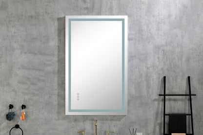 Dimmable LED Vanity Mirror with Anti-Fog, Backlight, and Memory Function - 40"x24" Multi-Color Bathroom Wall Mirror