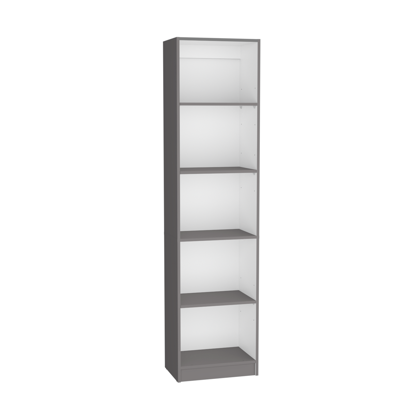 Slim 5-Tier Home Xs Bookcase with Stylish Matt Gray/White Finish - Ideal for Office and Home Storage