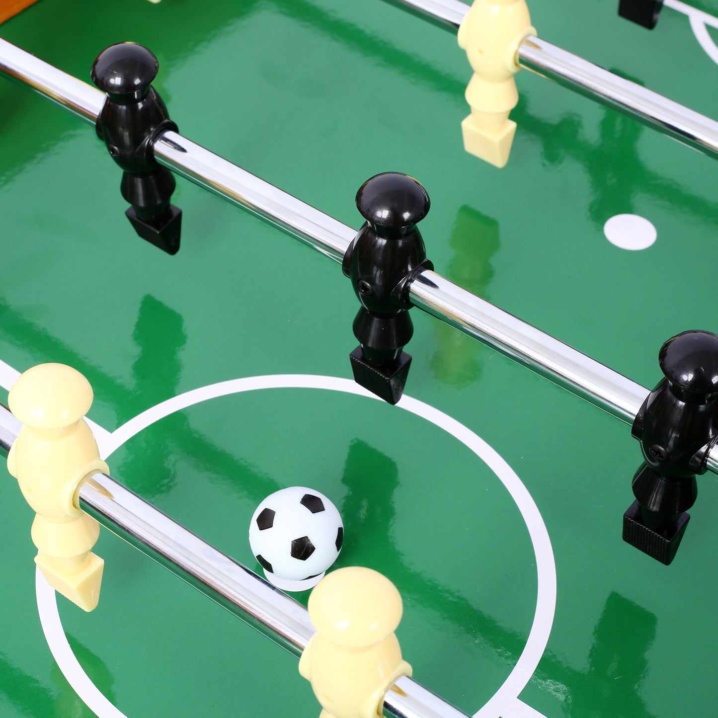 5-in-1 Game Table: Billiards, Ping Pong, Foosball, Basketball, Push Hockey; 43x24x32 in MDF+Steel Brown/Red