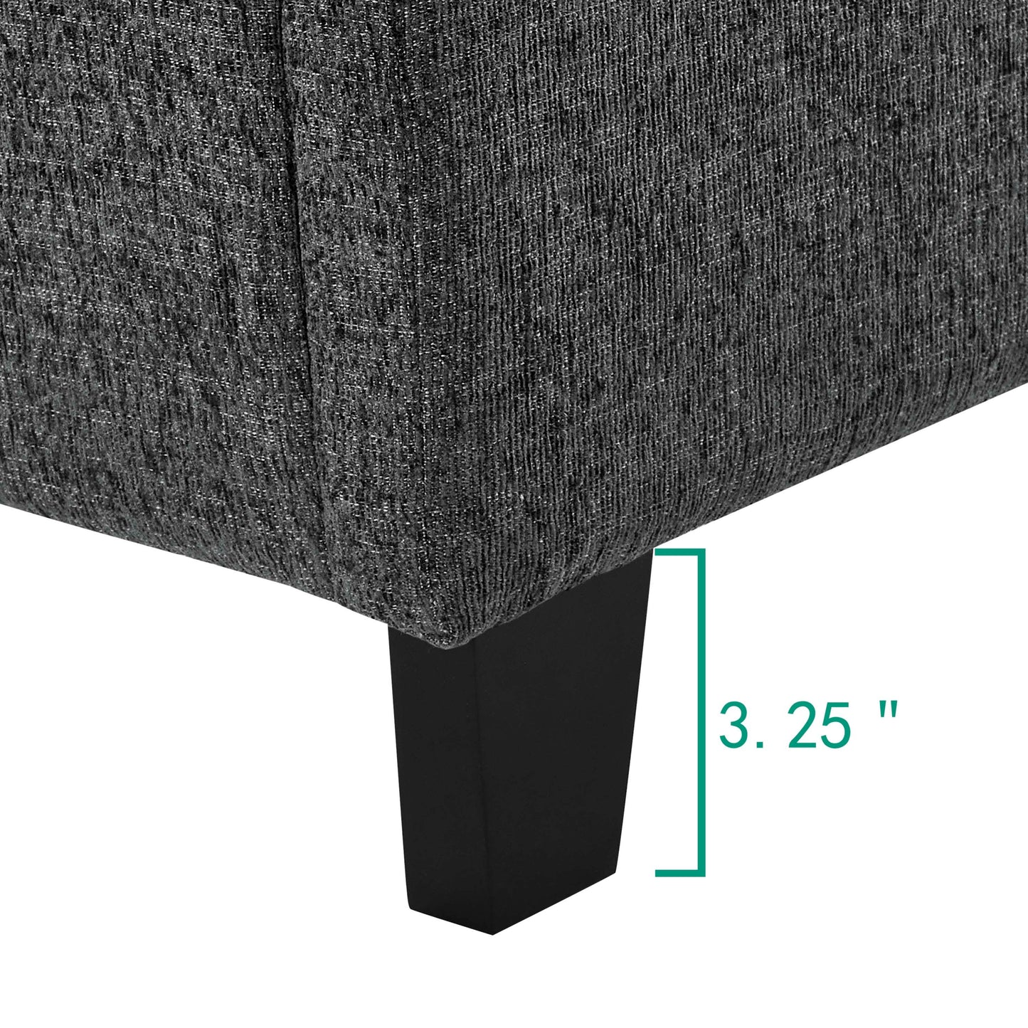 King Size Charcoal Grey Upholstered Platform Bed by Bridgevine Home