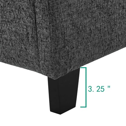 King Size Charcoal Grey Upholstered Platform Bed by Bridgevine Home