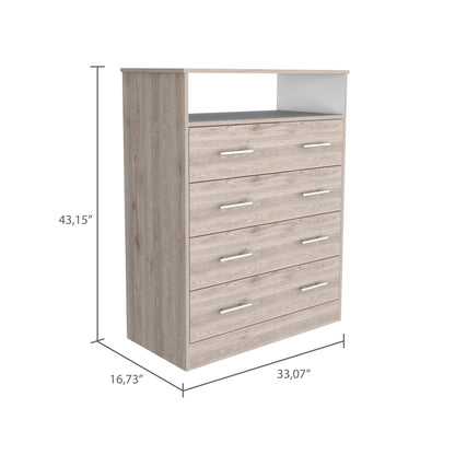 Dover Modern 4-Drawer Dresser in Tranquil Light Gray