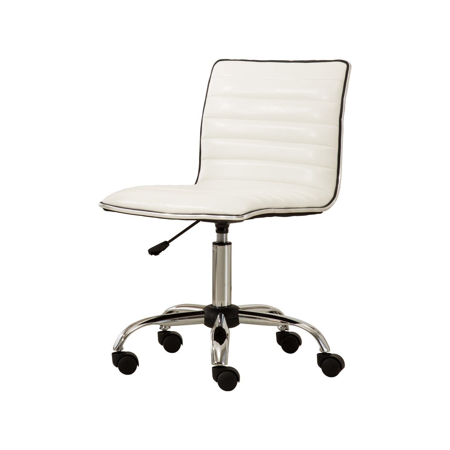 Fremo Chromel White Adjustable Faux Leather Air Lift Office Chair