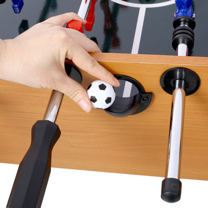 54-Inch Foosball Table with Analog Scoring, 46-1/4 x 24-3/4 Playfield, Free Accessories, Brown